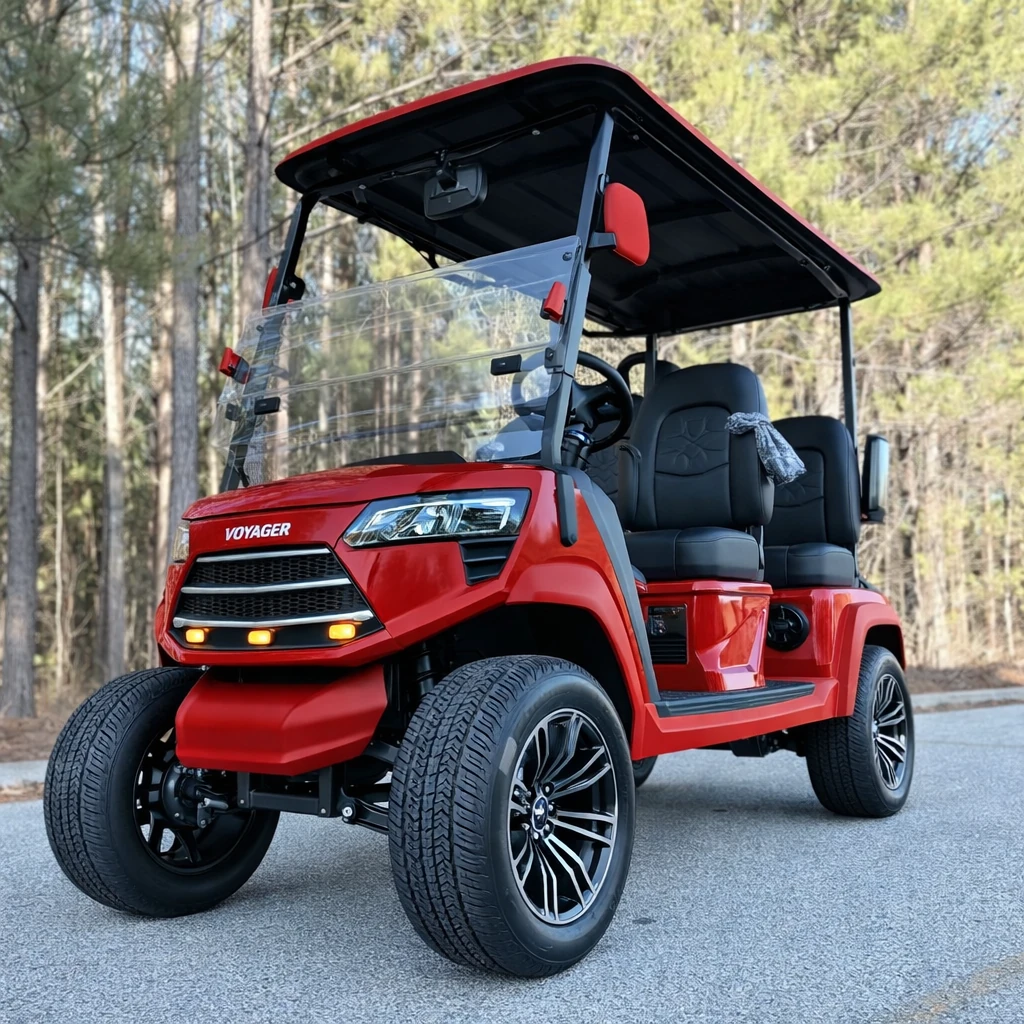 Deep Red voyager commander golf cart Mentor Golf Carts & Trailers 4