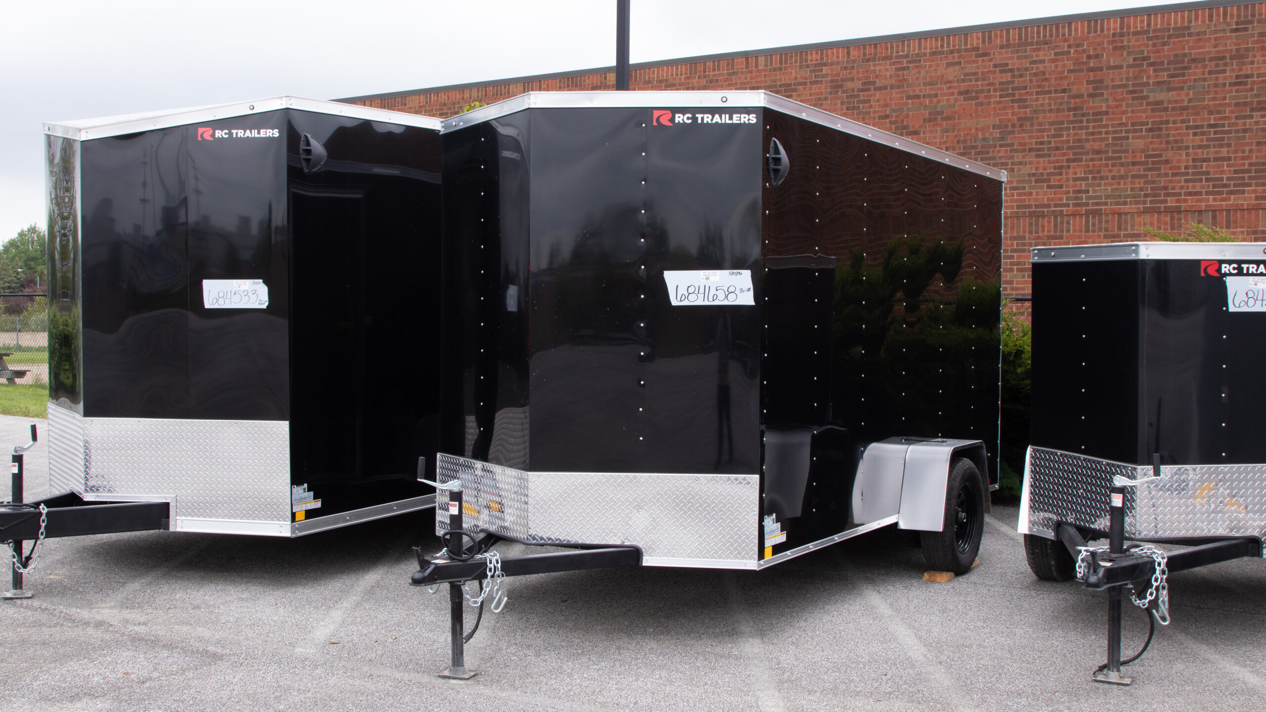 6x12 rc trailers enclosed trailer for sale rear door view