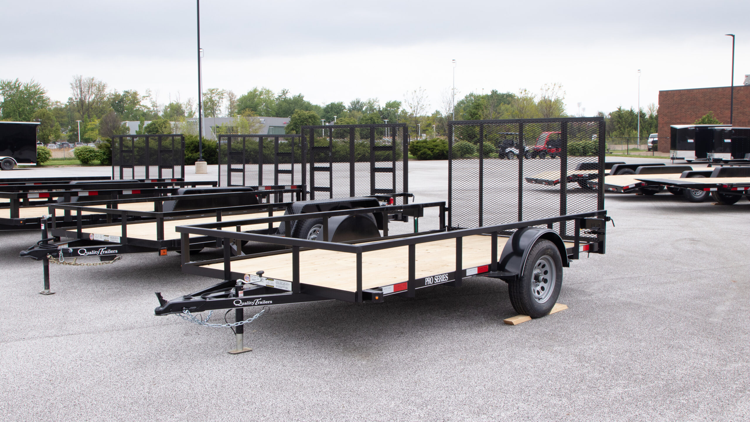 77x12 quality landscape trailer for sale front angle