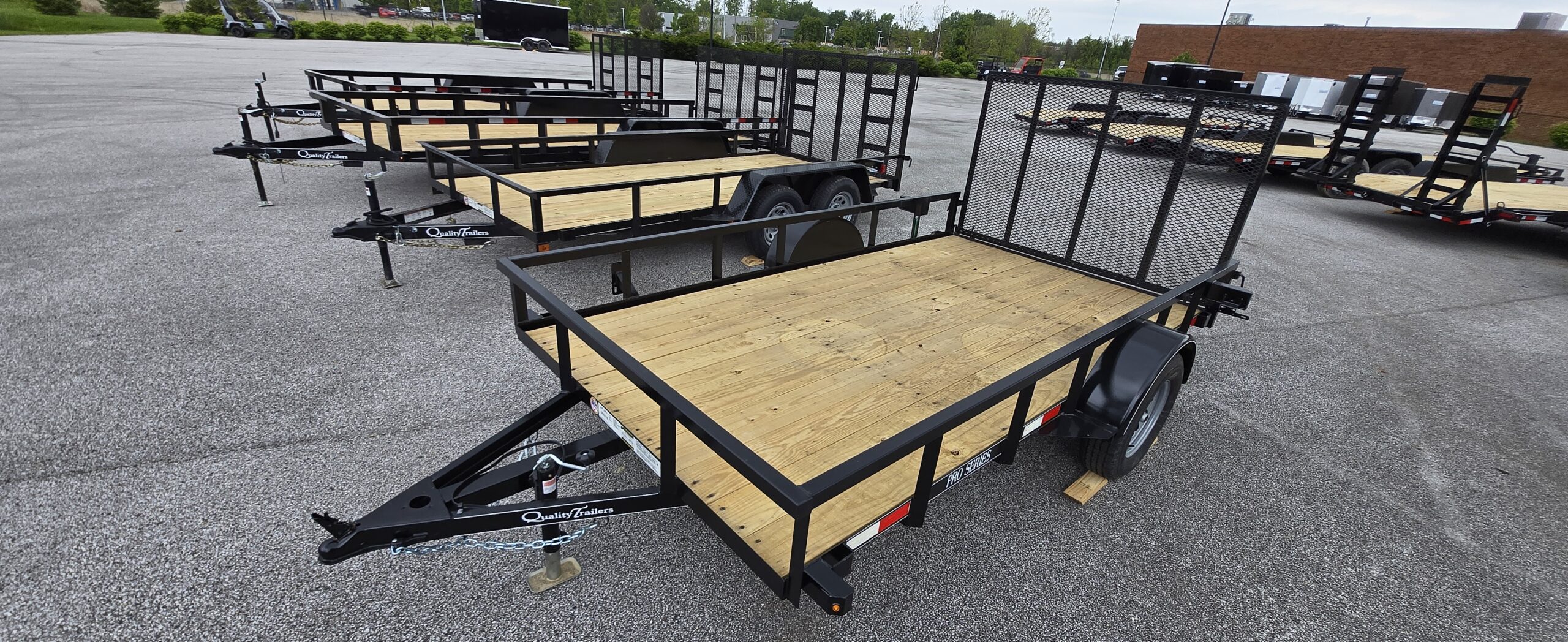 77x12 quality landscape trailer for sale front corner view