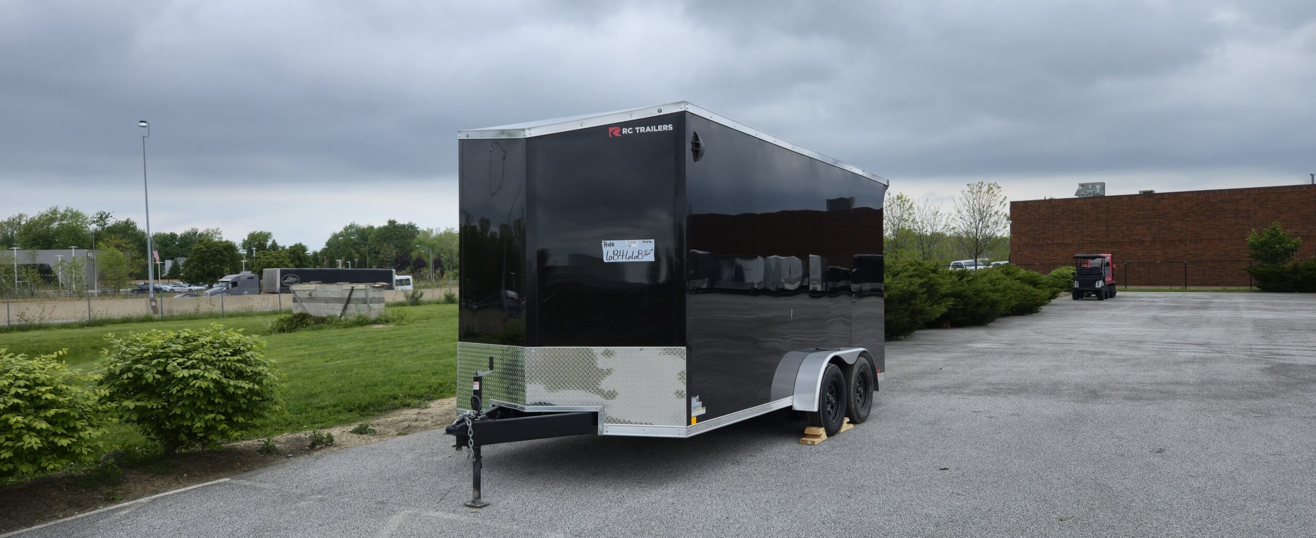 7x16 rc cargo trailer for sale front angle view