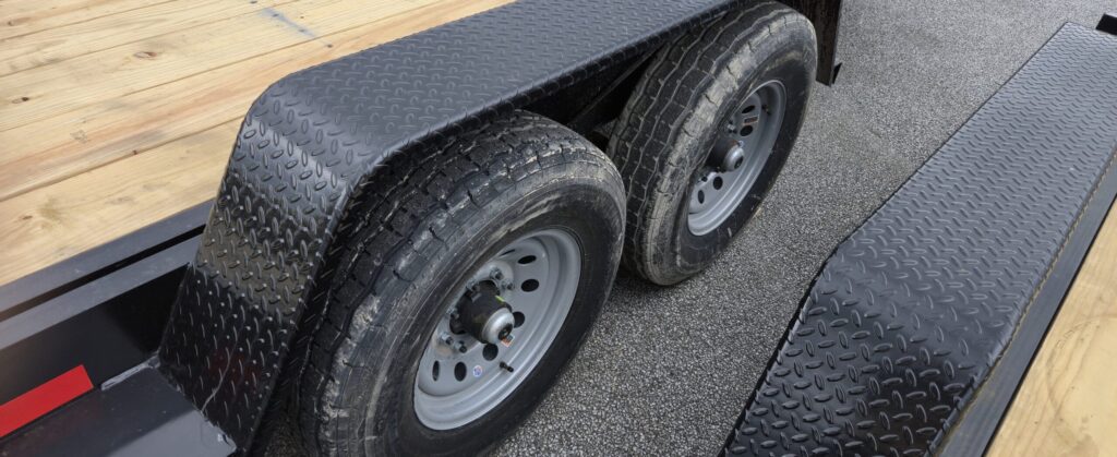 88x22 split tilt fender equipment trailer for sale mentor ohio wheel fender detail scaled