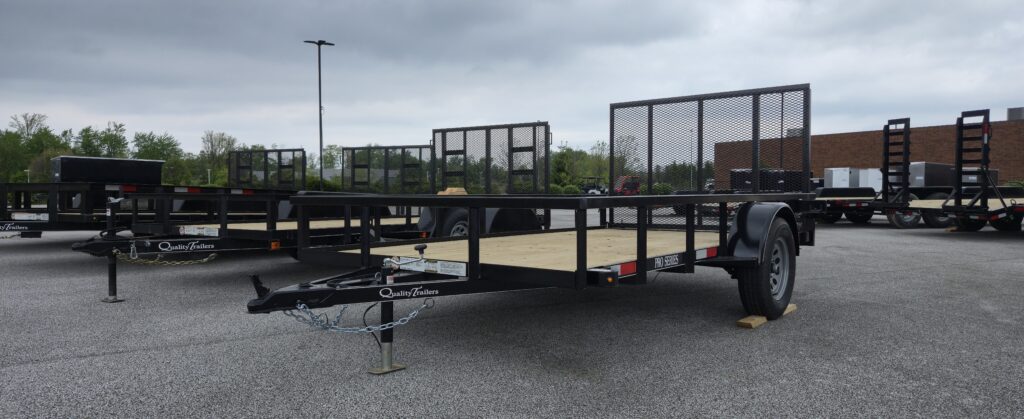 quality trailers 77x12 landscape trailer for sale front view